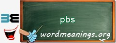 WordMeaning blackboard for pbs